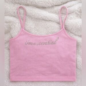 Rare “I’m Essential” Tiger Mist Pink Cami Top